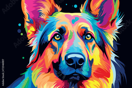 colorful dog animal portrait vector illustration