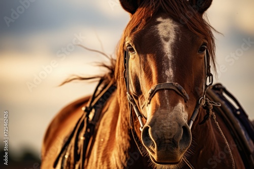 horse in sunset