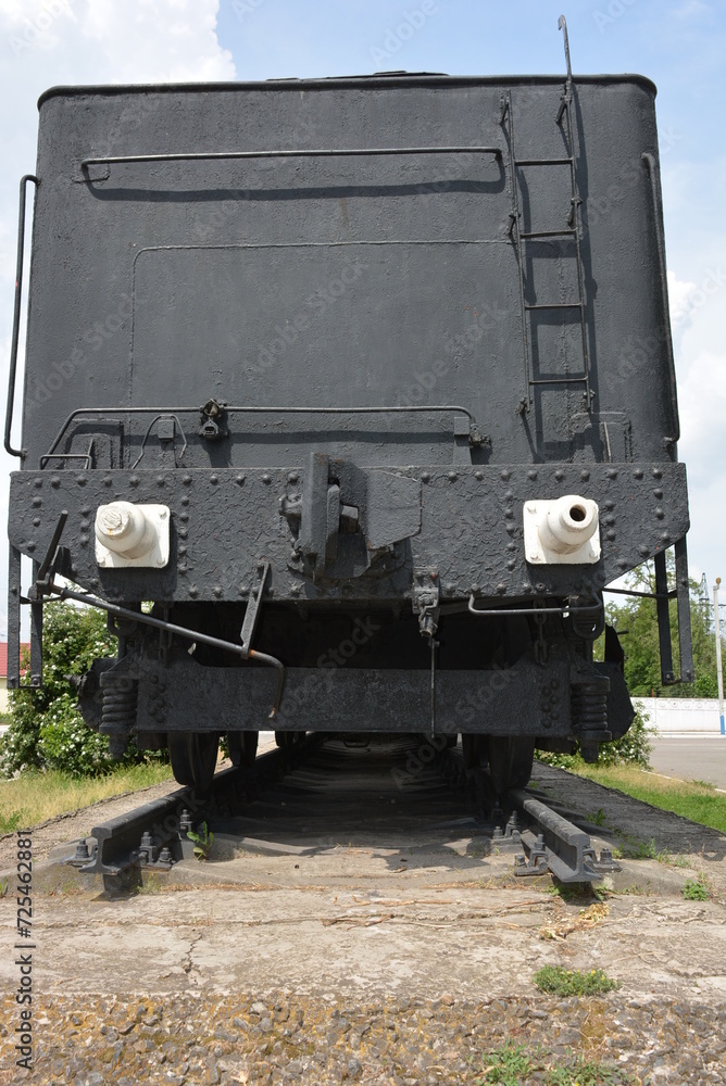 Soviet steam locomotive SO-17-1613, which reached Berlin and Potsdam along the front-line tracks. This large black, metal locomotive brought a Soviet delegation headed by J. V. Stalin.