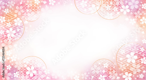 和風の桜の花の背景、ピンク系 photo