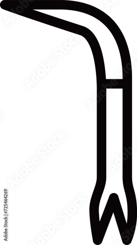 線画作業道具単品アイコン　釘抜き