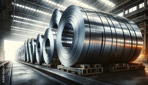 Cold-Rolled Steel Coils: Heavy-Duty Metallic Rolls Essential for Manufacturing, Highlighted in Industrial Setting