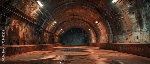 An empty Cold War bunker  hidden beneath the earth  its eerie silence holding secrets of espionage and a world on the brink of nuclear conflict
