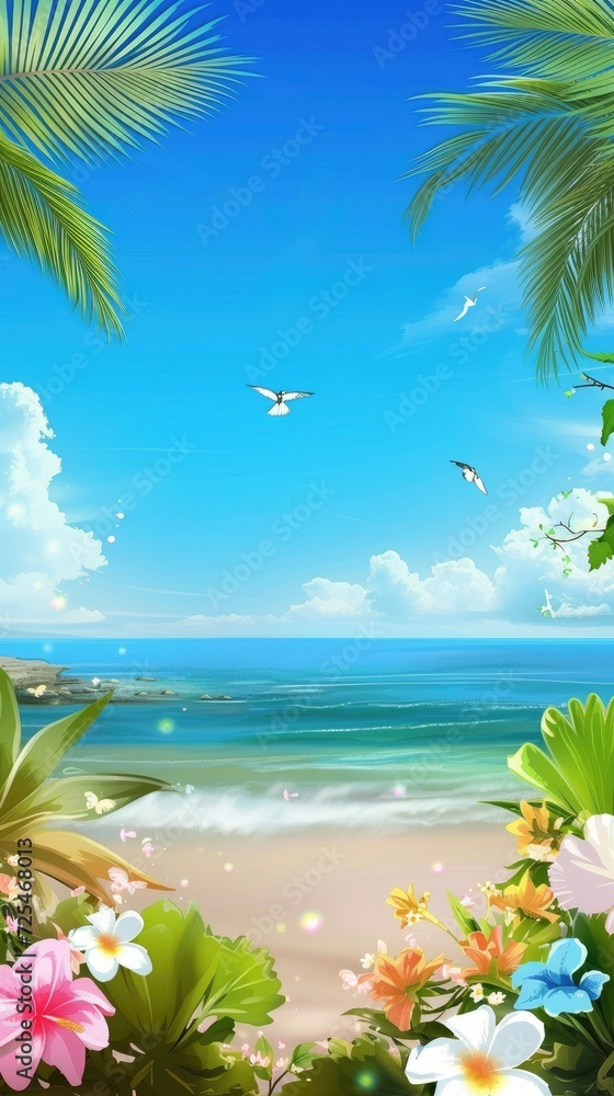beach with palm trees beach with palm trees