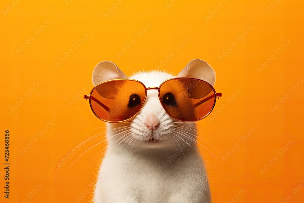 funky hamster with sunglasses. 