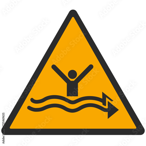 WARNING PICTOGRAM, WARNING; STRONG CURRENTS ISO 7010 - W057, SVG