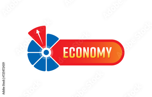 pie chart and economy concept. economy and growing pie chart. economy concept for business, education world. economy logo