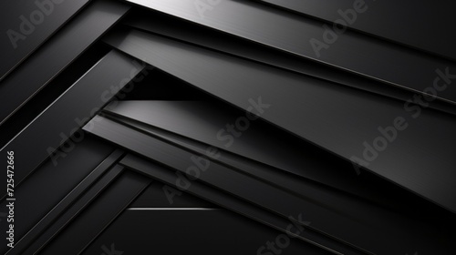 Dynamic 3d rendering: abstract black metal background with elegant stripes - dark silver aluminum metallic graphics, unique 3d illustration for modern designs