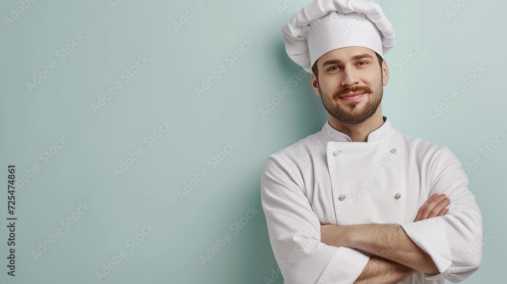 Professional Chef in White Uniform, Ready for Culinary Creation Professional Chef in White Uniform, Ready for Culinary Creation