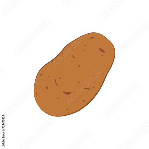 Potato. Ripe potatoes. Brown potatoes in cartoon style. A vegetable garden. A children s illustration with a picture of potatoes. Vector illustration isolated on a white background