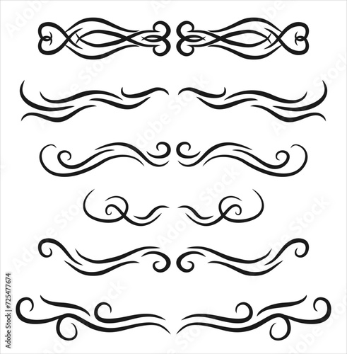 hand drawn wind doodle set, vector illustration.