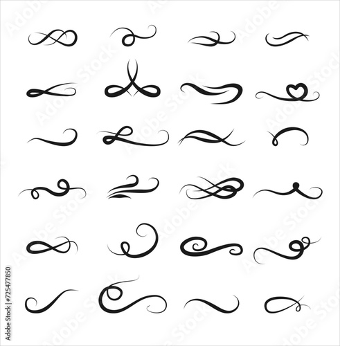 hand drawn wind doodle set, vector illustration.