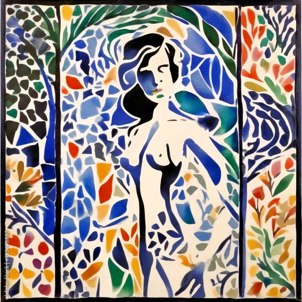 Woman Mosaic, Wall Art Home Design, Stylish Mosaic Art Wall Print Woman Mosaic, Wall Art Home Design, Stylish Mosaic Art Wall Print