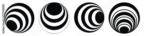 Round circular globe banner frames, borders. Vector of hand drawn circular markers