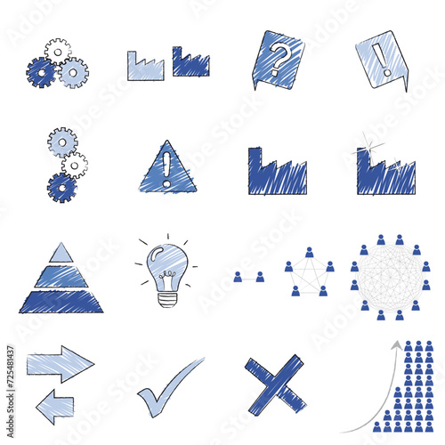 Marketing Icons für Visualisierungen, Metcalfsche Gesetz, Reedsche Gesetz, Soziale Medien