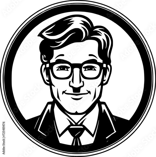 Teacher - Minimalist and Flat Logo - Vector illustration