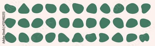 Random blob shapes. Organic blobs set. Rounded abstract organic shapes collection. Shapes of cube, pebble, inkblot, amoeba, drops and stone silhouettes. 
