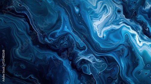 Abstract art blue paint background with liquid fluid grunge texture. 