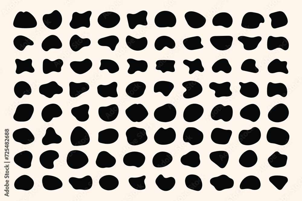 Blob shape organic set. Random black cube drops simple shapes. Collection forms for design and paint liquid black blotch shapes
Blob shape organic set. Random black cube drops simple shapes. Collection forms for design and paint liquid black blotch shapes