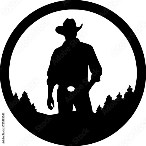 Western - Minimalist and Flat Logo - Vector illustration