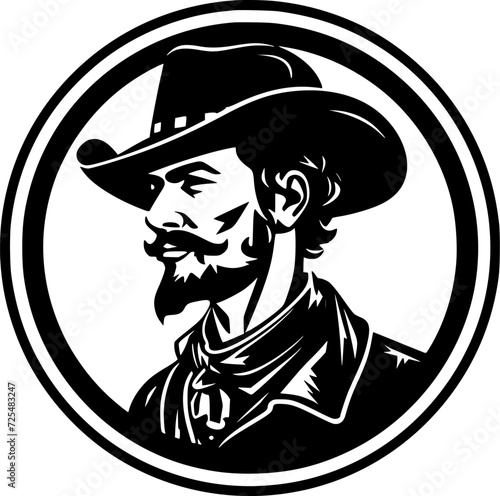 Western | Black and White Vector illustration