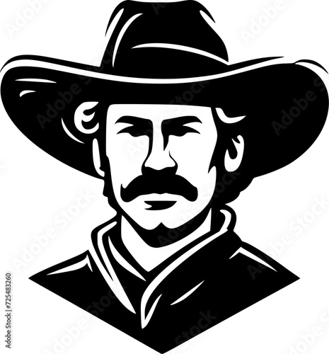 Western | Black and White Vector illustration