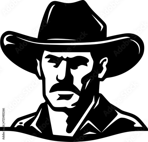 Western | Black and White Vector illustration