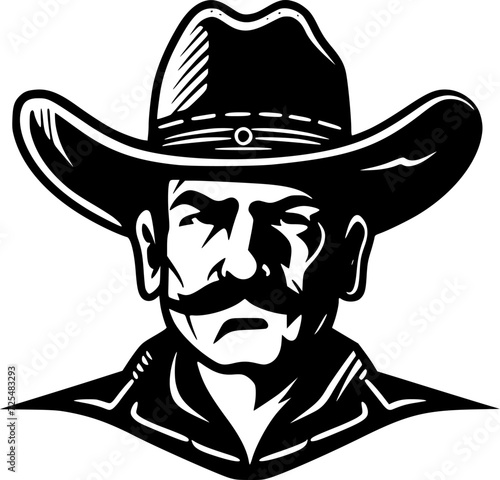 Western - Minimalist and Flat Logo - Vector illustration