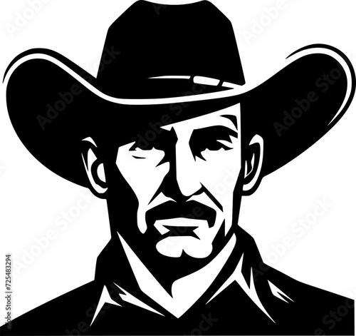 Western - Minimalist and Flat Logo - Vector illustration