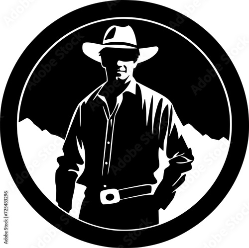 Western | Black and White Vector illustration