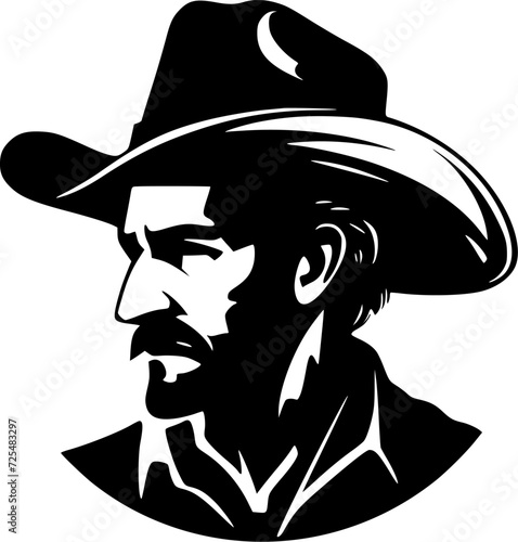 Western - Black and White Isolated Icon - Vector illustration