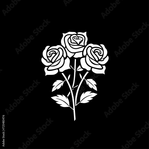 Roses - Minimalist and Flat Logo - Vector illustration