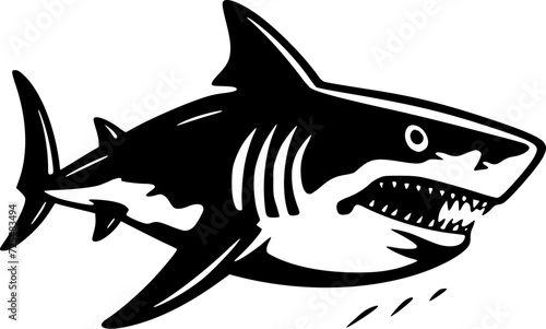 Shark   Black and White Vector illustration
