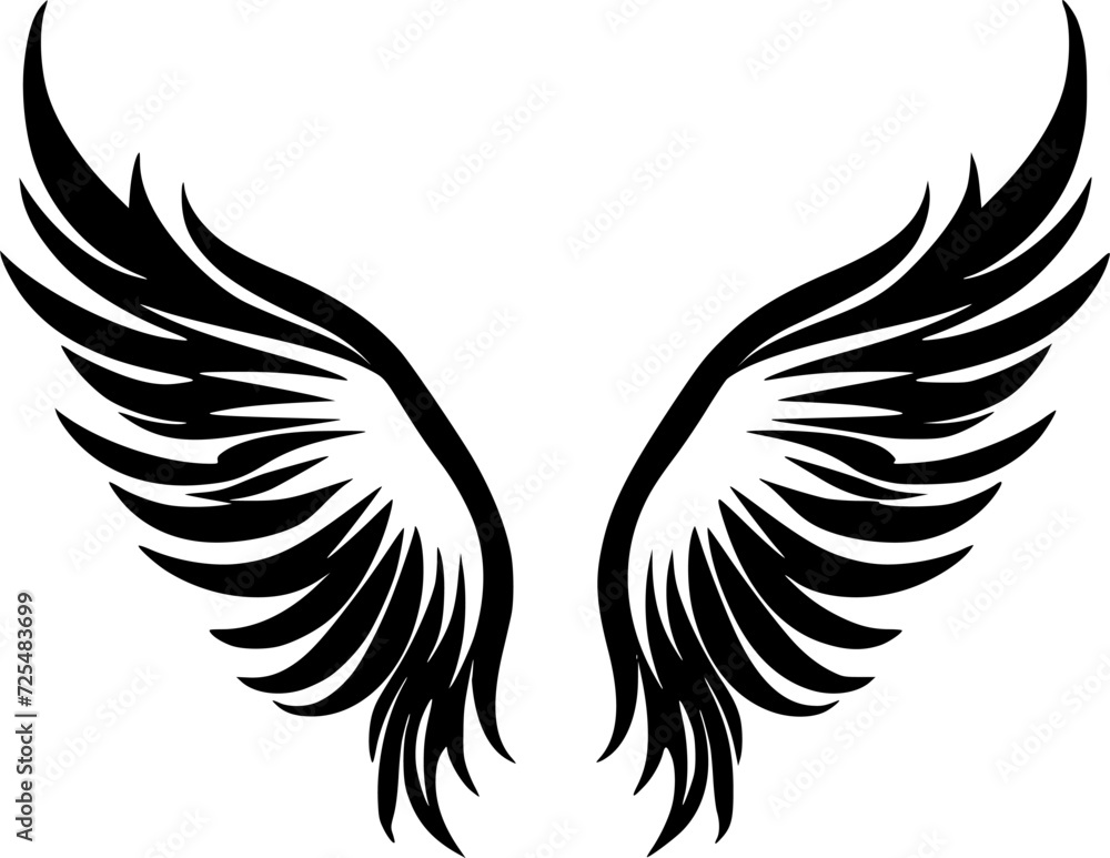Angel Wings | Black and White Vector illustration Angel Wings | Black and White Vector illustration