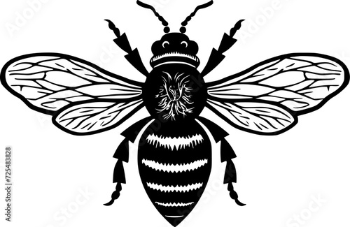 Bee | Minimalist and Simple Silhouette - Vector illustration