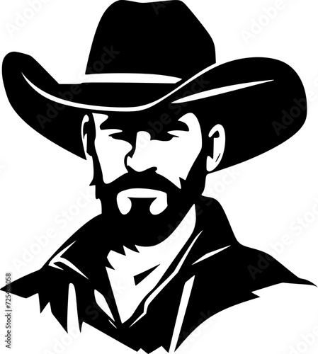 Cowboy | Minimalist and Simple Silhouette - Vector illustration