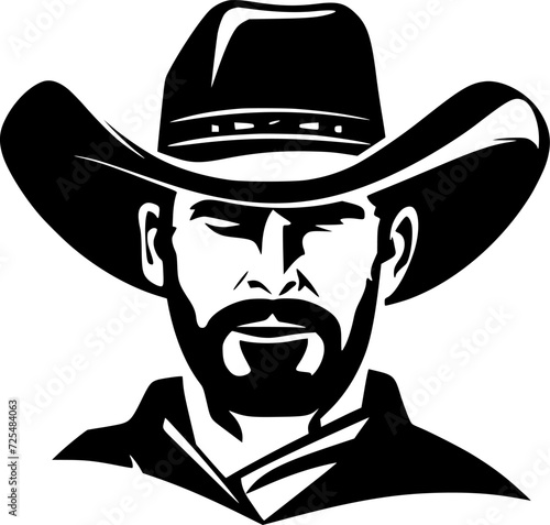 Cowboy - Minimalist and Flat Logo - Vector illustration