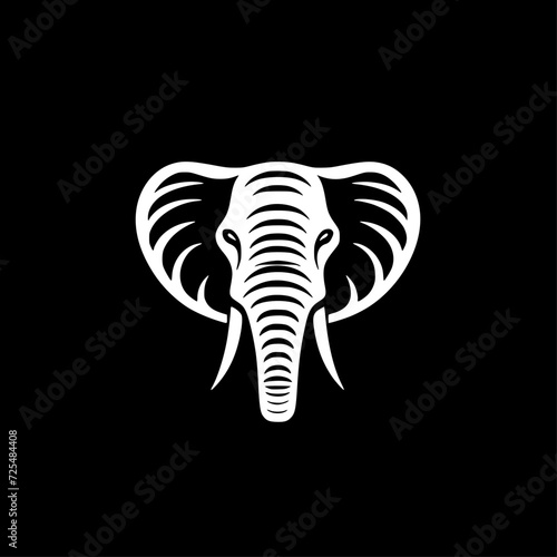 Elephant | Black and White Vector illustration