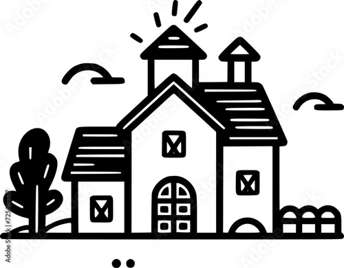 Farmhouse - High Quality Vector Logo - Vector illustration ideal for T-shirt graphic