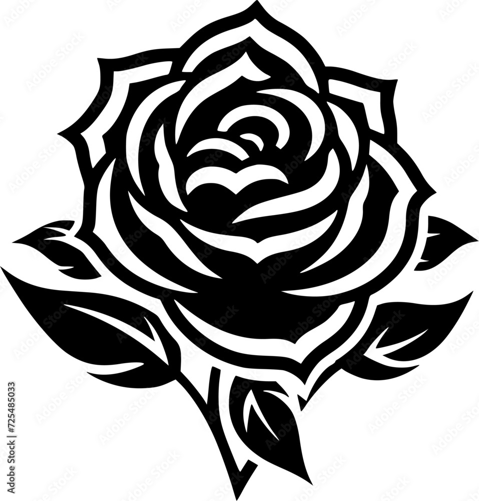 Flower - Black and White Isolated Icon - Vector illustration Flower - Black and White Isolated Icon - Vector illustration