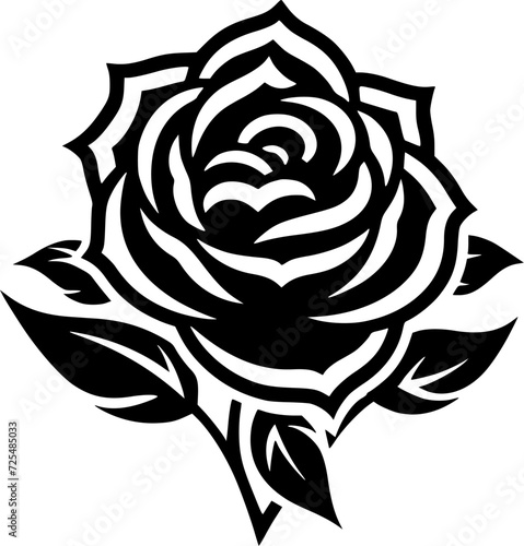 Flower - Black and White Isolated Icon - Vector illustration