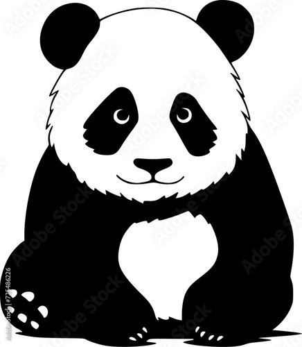 Panda | Minimalist and Simple Silhouette - Vector illustration