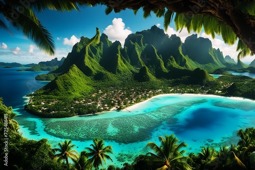 An Impressive Breathtaking Beauty of Bora-bora in The French Polynesia (JPG 300Dpi 10800x7200)