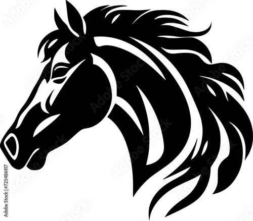 Horse - Black and White Isolated Icon - Vector illustration