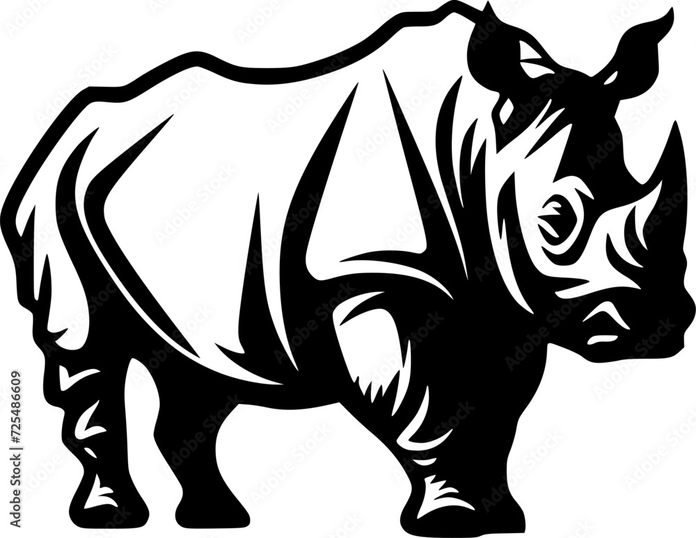 Fototapeta premium Rhinoceros - Minimalist and Flat Logo - Vector illustration