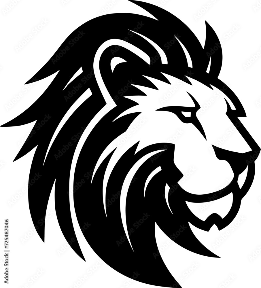 Lion - Black and White Isolated Icon - Vector illustration Lion - Black and White Isolated Icon - Vector illustration