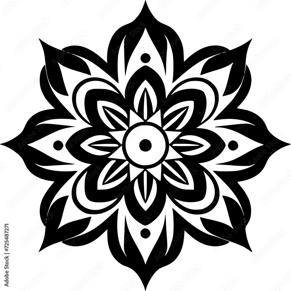 Mandala | Black and White Vector illustration Mandala | Black and White Vector illustration