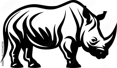 Rhinoceros | Minimalist and Simple Silhouette - Vector illustration