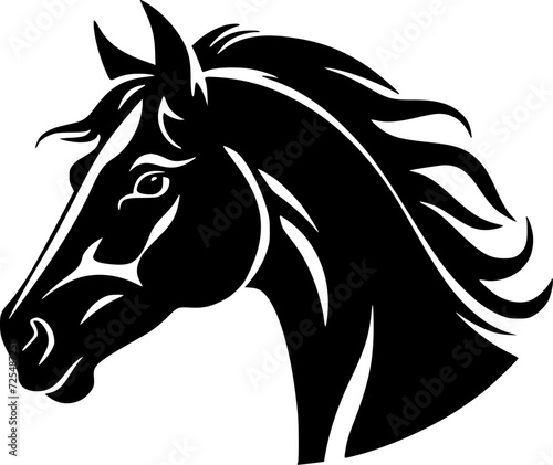 Horse - Minimalist and Flat Logo - Vector illustration