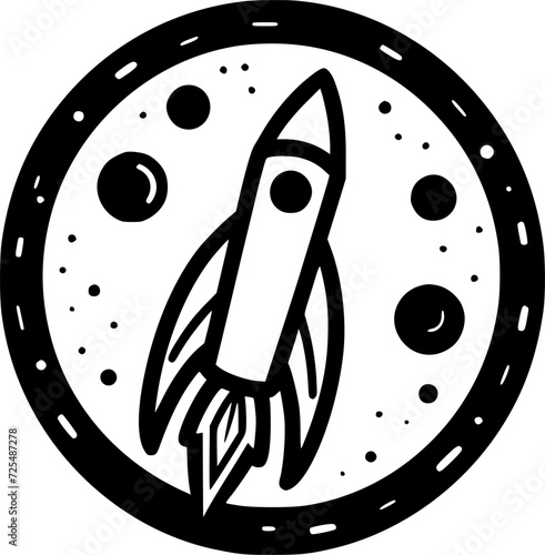 Rocket | Minimalist and Simple Silhouette - Vector illustration